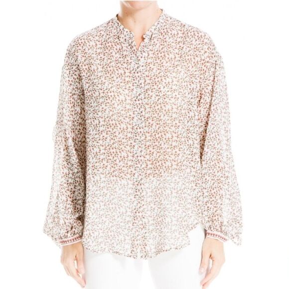MAX STUDIO Bubble Sleeve Top - Picture 1 of 8